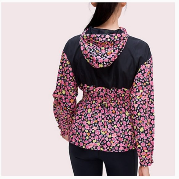kate spade athleisure marker pink floral anorak jacket size small nwt - Picture 3 of 8
